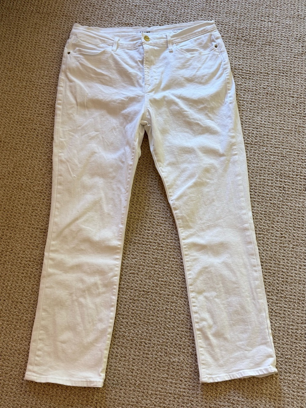 Frame Denim White Straight-Leg Jeans for Women